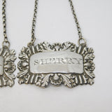 William IV Sterling Silver Madeira & Sherry Decanter Label Pair Antique 1837 Birmingham