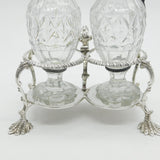 George III Sterling Silver Cruet Sauce Service 1769 London Antique Crested