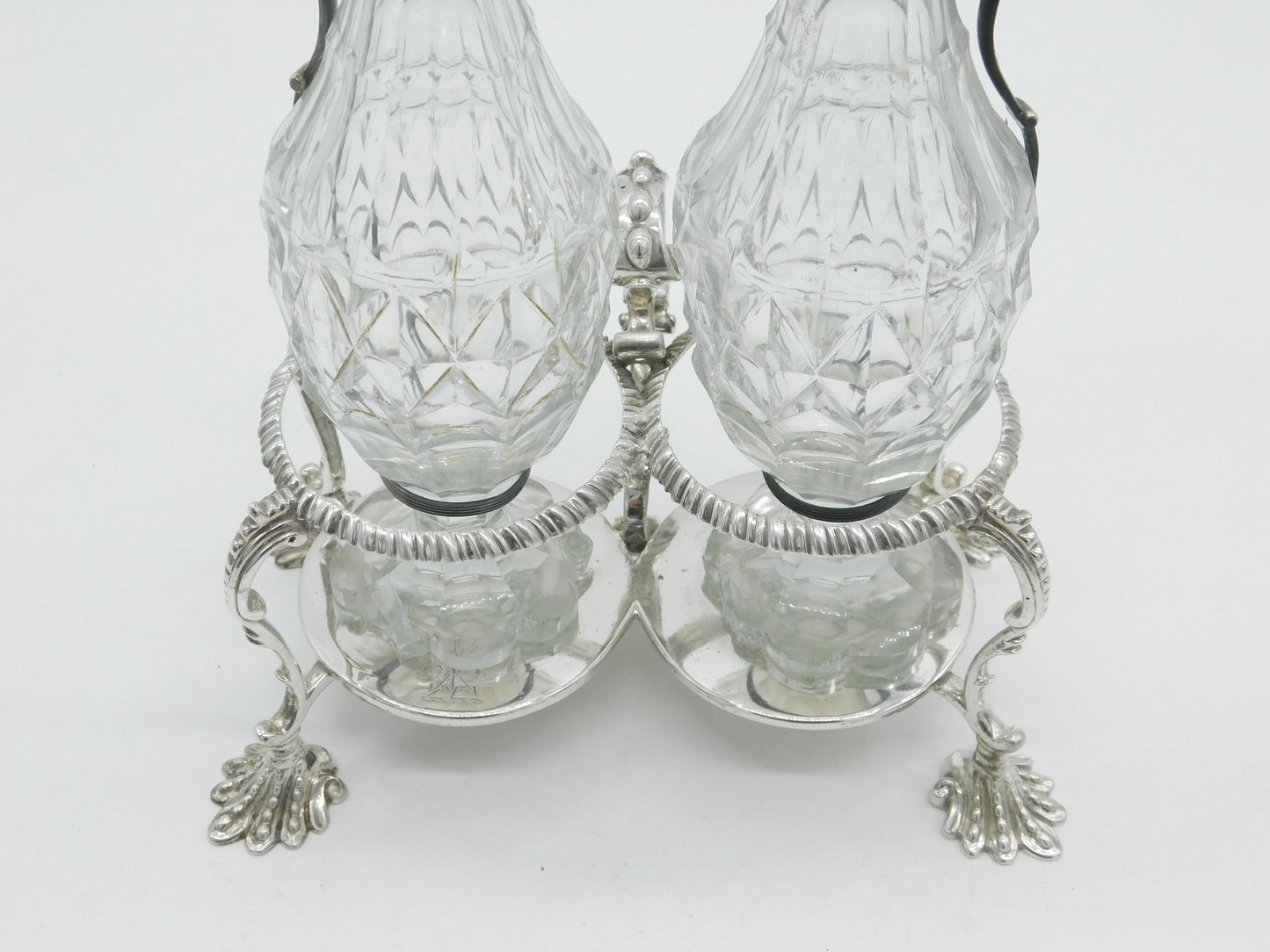 George III Sterling Silver Cruet Sauce Service 1769 London Antique Crested