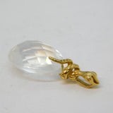9ct Yellow Gold & Rock Crystal Snake Form Drop Pendant Vintage Birmingham