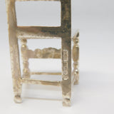 Cast Sterling Silver Miniature Dolls House Dining Chain Vintage 1977 Birmingham