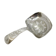 George III Sterling Silver Floral Tea Caddy Spoon Antique 1811 Birmingham