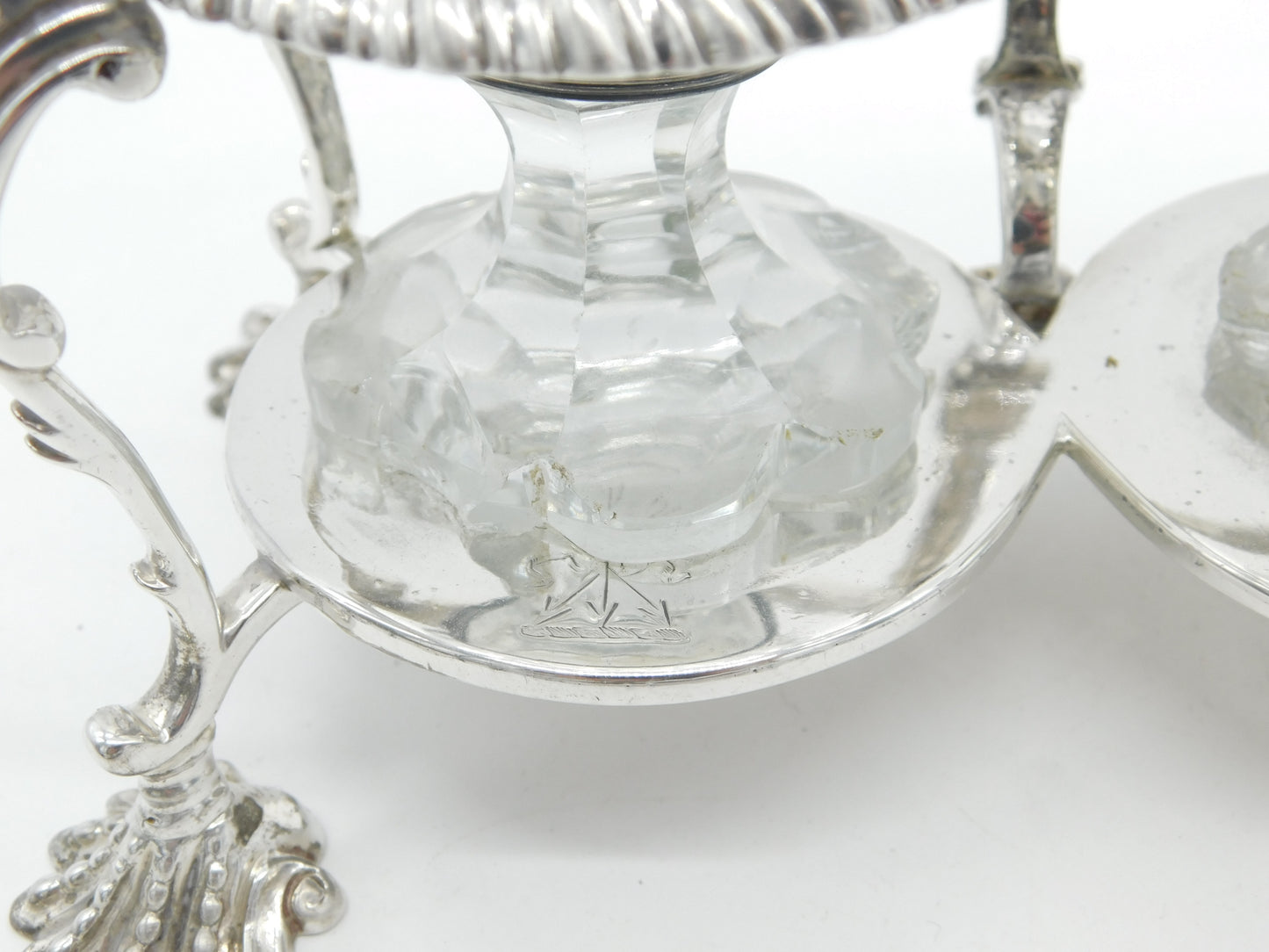 George III Sterling Silver Cruet Sauce Service 1769 London Antique Crested