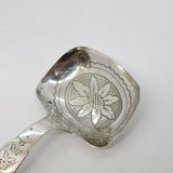 George III Sterling Silver Floral Tea Caddy Spoon Antique 1811 Birmingham