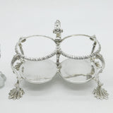 George III Sterling Silver Cruet Sauce Service 1769 London Antique Crested