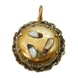 19th Century Gold Plated Shibayama Insect Drop Pendant Antique c1890s