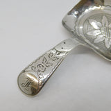 George III Sterling Silver Floral Tea Caddy Spoon Antique 1811 Birmingham
