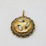 19th Century Gold Plated Shibayama Insect Drop Pendant Antique c1890s