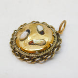 19th Century Gold Plated Shibayama Insect Drop Pendant Antique c1890s