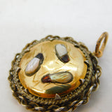 19th Century Gold Plated Shibayama Insect Drop Pendant Antique c1890s