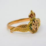 WWII-era 9ct Yellow Gold & Enamel RAF Airforce Signet Ring Antique c1940