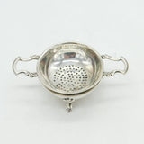 Sterling Silver Two-Handled Tea Strainer & Bowl Dish Vintage 1992 Birmingham