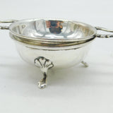 Sterling Silver Two-Handled Tea Strainer & Bowl Dish Vintage 1992 Birmingham