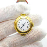 18ct Yellow Gold Ladies Watch with Enamel Dial Antique c1920 Art Deco