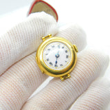 18ct Yellow Gold Ladies Watch with Enamel Dial Antique c1920 Art Deco