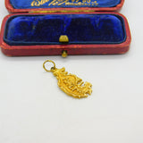 18ct Yellow Gold Map of Malta Souvenir Charm or Pendant Vintage c1960