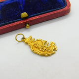 18ct Yellow Gold Map of Malta Souvenir Charm or Pendant Vintage c1960