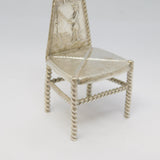 Victorian Sterling Silver Fishing Scene Dining Chair Antique 1893 Sheffield