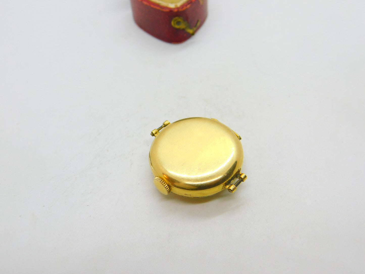 18ct Yellow Gold Ladies Watch with Enamel Dial Antique c1920 Art Deco