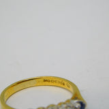 18ct Yellow Gold, Sapphire & Diamond Dress Ring Vintage 1973 London
