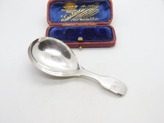 Georgian Stering Silver Fiddle Pattern Tea Caddy Spoon 1822 London Antique