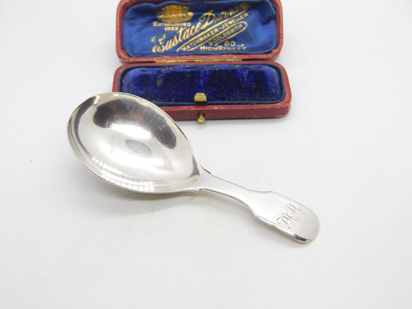 Georgian Stering Silver Fiddle Pattern Tea Caddy Spoon 1822 London Antique