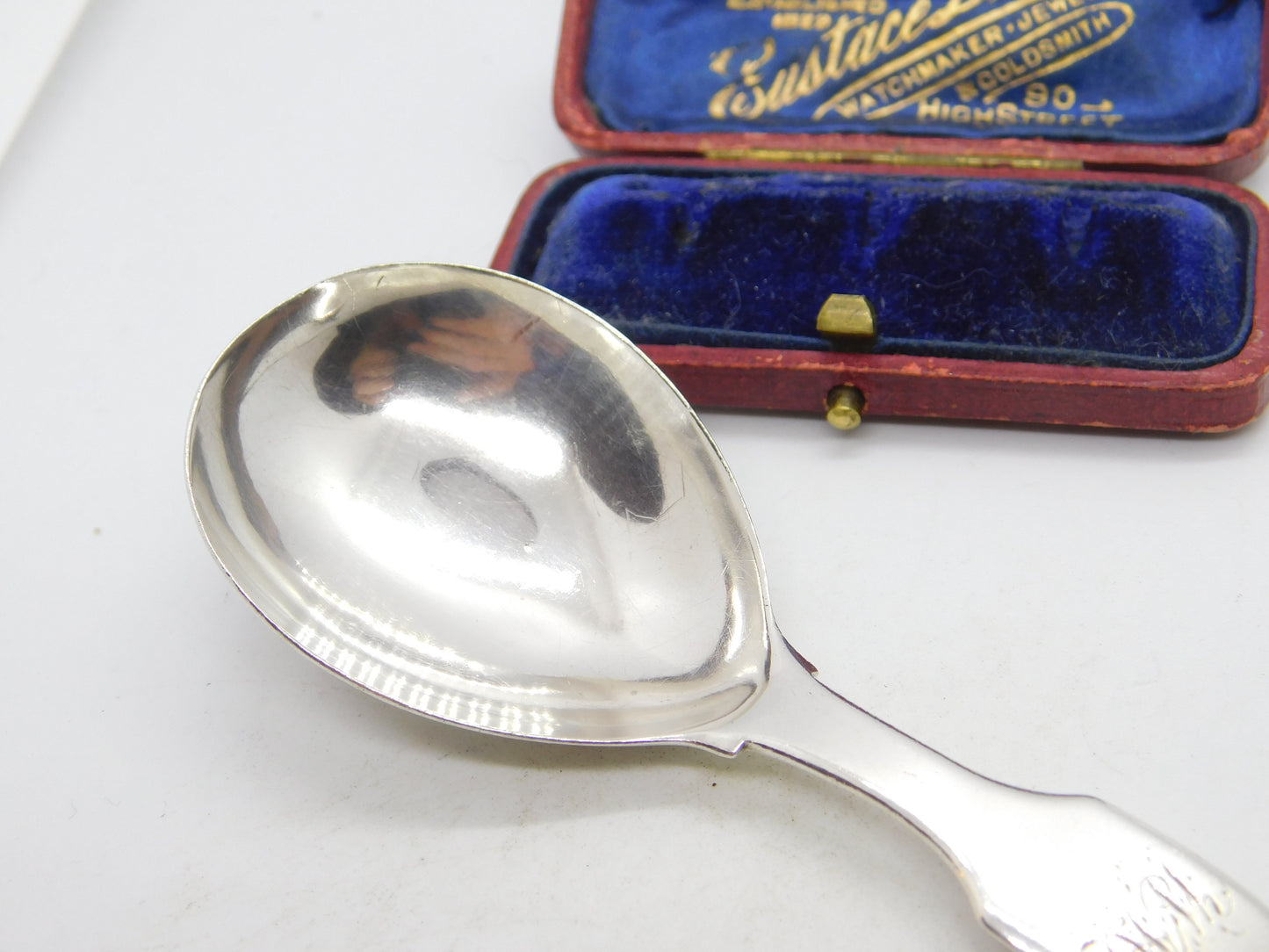 Georgian Stering Silver Fiddle Pattern Tea Caddy Spoon 1822 London Antique