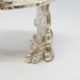 Cast Sterling Silver Cat at the Dinner Table Miniature Vintage 1974 Birmingham