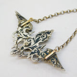 Austro-Hungarian Silver, Enamel & Ruby Cherub Putto Pendant Antique c1860s