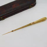Georgian Boxed 9ct Yellow Gold Sewing Button or Thread Hook Set Antique c1790s