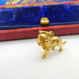 9ct Yellow Gold Leo the Lion Zodiac Charm or Pendant 1971 London Vintage