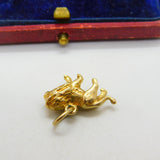 9ct Yellow Gold Leo the Lion Zodiac Charm or Pendant 1971 London Vintage