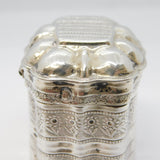 19th Century Dutch Sterling Silver Peppermint Box Antique 1849 Floral Pattern