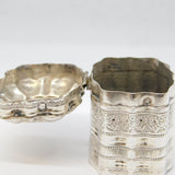 19th Century Dutch Sterling Silver Peppermint Box Antique 1849 Floral Pattern