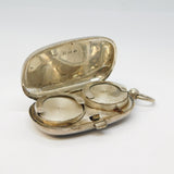Sterling Silver Lined Pattern Double Sovereign Case Antique 1914 Birmingham