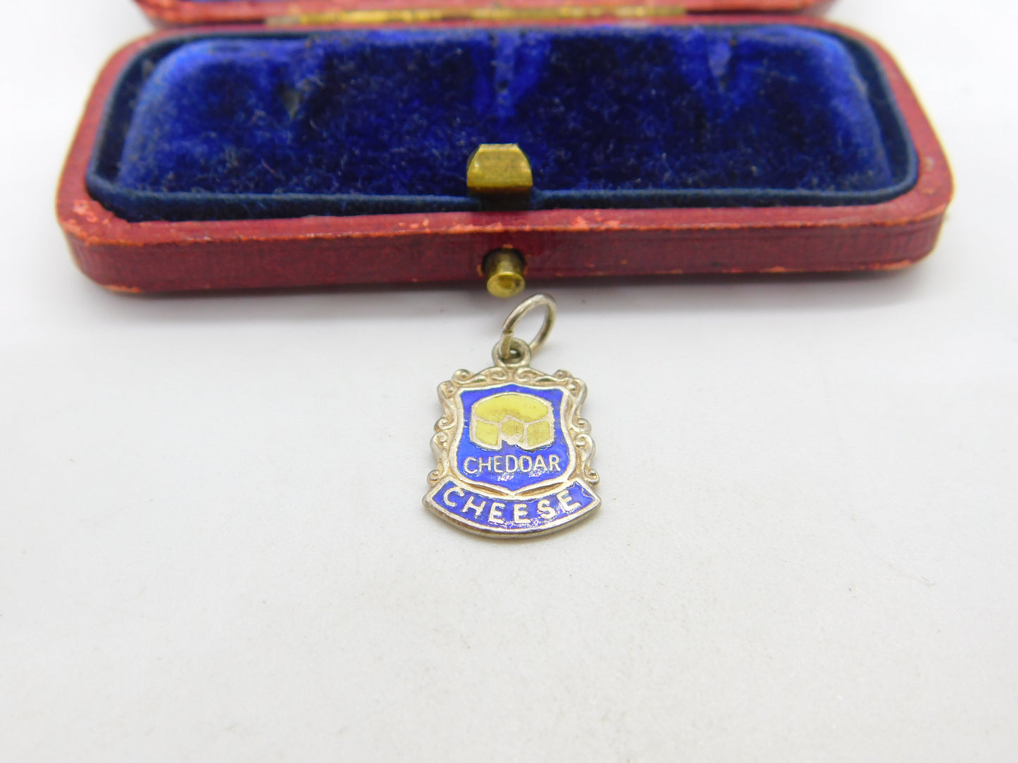 Sterling Silver & Colourful Enamel Cheddar Cheese Charm Vintage c1970