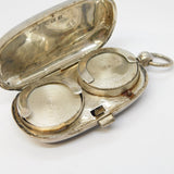 Sterling Silver Lined Pattern Double Sovereign Case Antique 1914 Birmingham
