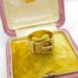 Victorian 9ct Yellow Gold Buckle Sweetheart Ring Antique c1890