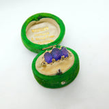 9ct Yellow Gold Three Stone Amethyst Boat Ring Vintage 1990 Birmingham