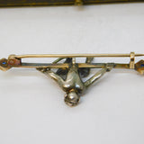Victorian 9ct Gold & Silver Brilliant Cut Diamond & Sapphire Monkey Brooch c1880s