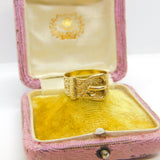 Victorian 9ct Yellow Gold Buckle Sweetheart Ring Antique c1890
