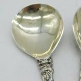Scottish Pair of Sterling Silver Apostle Form Tea Caddy Spoons Antique Edinburgh