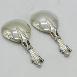 Scottish Pair of Sterling Silver Apostle Form Tea Caddy Spoons Antique Edinburgh