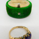 9ct Yellow Gold Three Stone Amethyst Boat Ring Vintage 1990 Birmingham