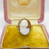 Victorian 18ct Yellow Gold Classical Female Shell Cameo Antique c1890 Birmingham