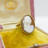 Victorian 18ct Yellow Gold Classical Female Shell Cameo Antique c1890 Birmingham