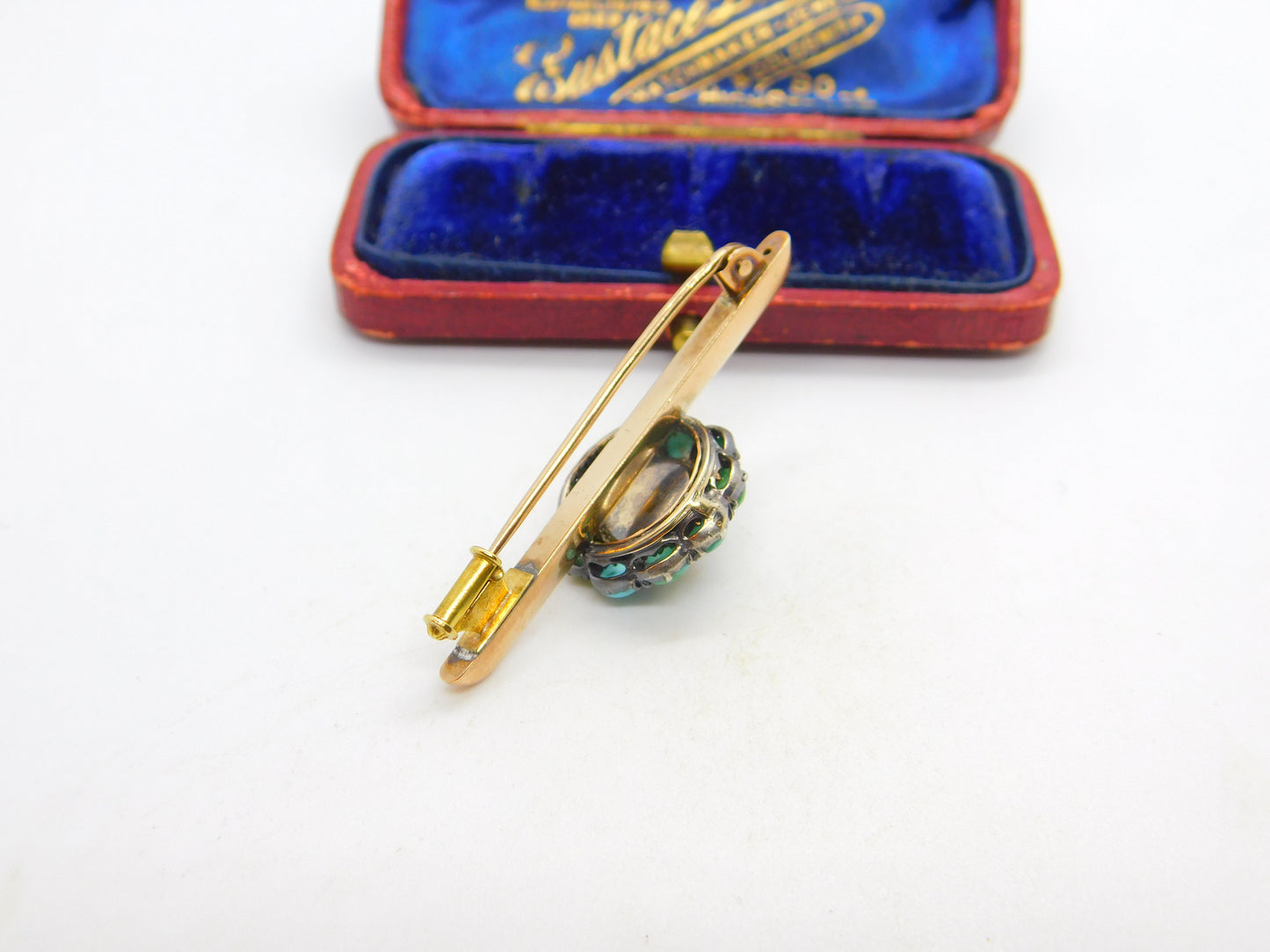 Victorian 9ct Gold, Turquoise & Blistered Pearl Floral Brooch c1880 Antique