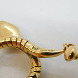 9ct Yellow Gold & Garnet Twisted Snake Drop Earrings Vintage 1987 Birmingham