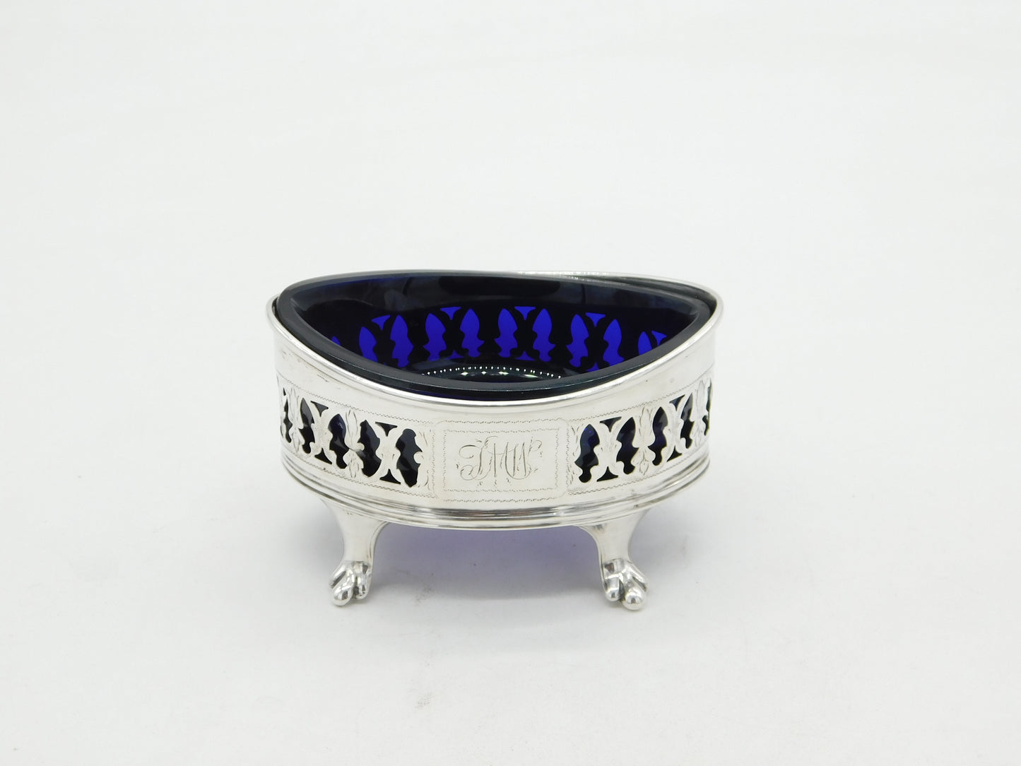 George III Sterling Silver Pierced Paw Foot Salt Cellar Antique 1805 Sheffield
