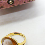 Victorian 18ct Yellow Gold Classical Female Shell Cameo Antique c1890 Birmingham
